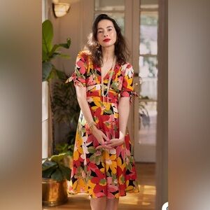 Trashy Diva Floral Power Puff Sleeve 40s Dress